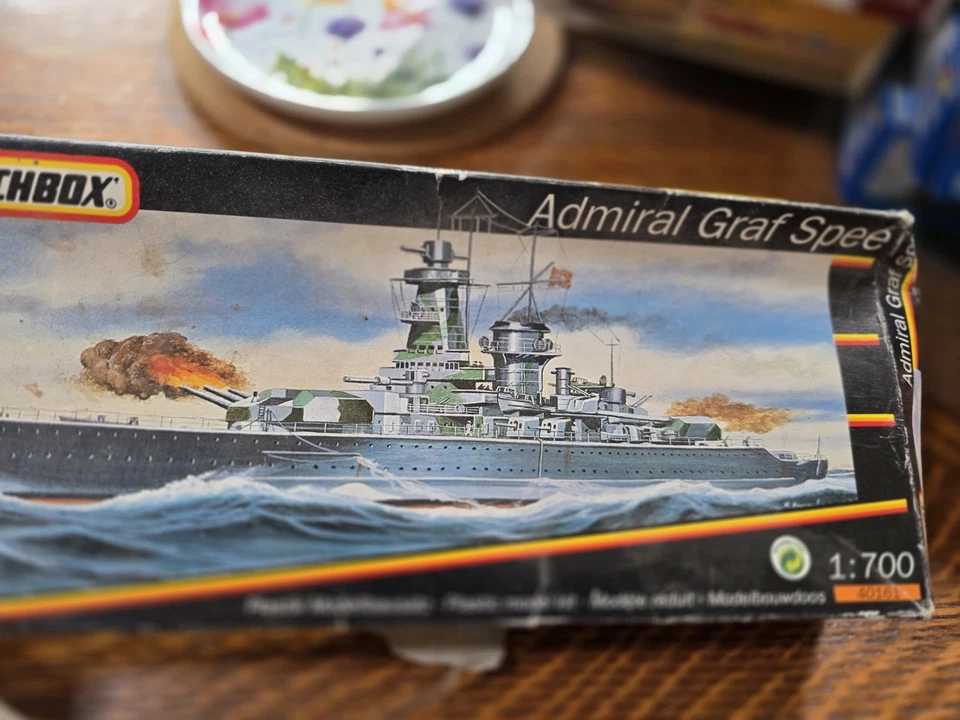 Pre Owned Vintage Matchbox Admiral Graf Spee 1/700 open box Box Dented - Image 1 of 4