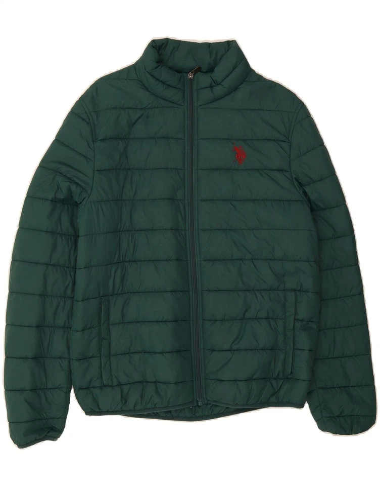 U.S. POLO ASSN. Mens Padded Jacket UK 40 Large Green Polyester DV97 - Image 1 of 3