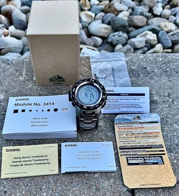Casio Pro Trek PRW-3500T-7CR Tough Solar Multiband 6 Triple Sensor Titanium - Image 1 of 4
