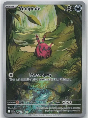 Venipede Illustration Rare SV: Black Bolt 132/086 NM - Image 1 of 2