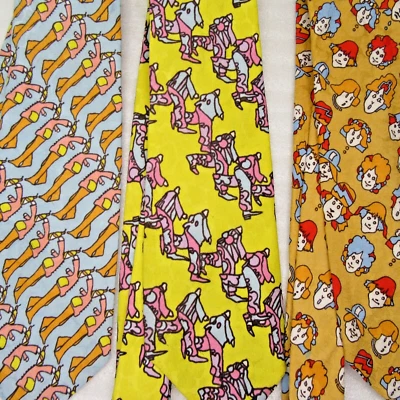 Lote de 3 Gravatas de Pescoço Vintage PETER MAX Anos 1960 Psicodélicas Pop Art Designs Originais - Imagem 1 de 4
