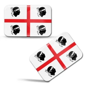 2 x 3D Auto Aufkleber Motorrad Fahrrad Helm Laptop Sardinien Flagge Fahne - Bild 1 von 3