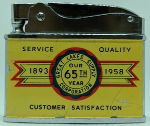 Flat Advertising Lighter Great Lakes Supply Made In Japan - Picture 1 of 3