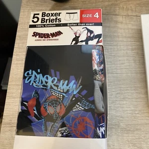5 Pack Spiderman Into The Spiderverse Boxer Briefs Youth Size 4 Marvel Cotton - Picture 1 of 1