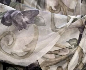 Eine Vintage Croscill Chambord Rosen lila Amethyst halbtransparente Gardine Panel - Bild 1 von 2