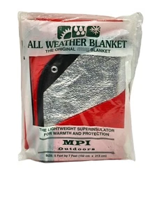 All Weather MPI Outdoor Space Blanket Blue 5'x7' Insulator/Warmth/Protection NEW - Picture 1 of 2