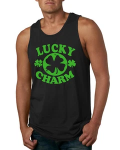 Camiseta sin mangas gráfica vintage Lucky Charm trébol irlandés bebedor día de San Patricio para hombre - Imagen 1 de 3