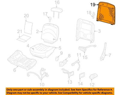 Panel trasero asiento Ford OEM 03-05 Grand Marquis 4W7Z5460770BAB Foto 1 de 2