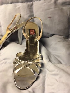 Anne Klein Flex Women's Size 8 N Strap PumpsOpen Toe Heels Silver - Picture 1 of 7