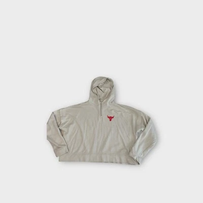 Sudadera corta beige Under Armour Project Rock Pullover con capucha para mujer L grande Foto 1 de 4