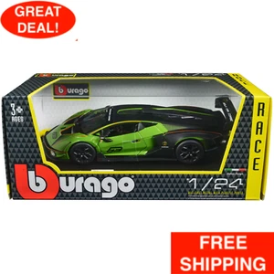 Lamborghini Essenza SCV12 #63 1/24 Green Metallic & Black Diecast Model Car - Picture 1 of 4