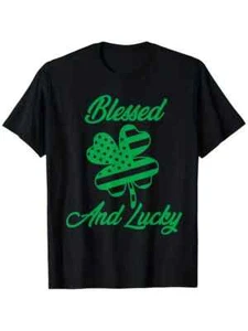 Camiseta Blessed & Lucky Four-Leaf Clover bandera americana - Imagen 1 de 1