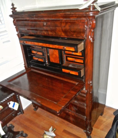 Antique Lap Desk Dresser Drawers  Napolean style 1880 Cover
