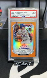 PETE ALONSO PSA 9 2019 BOWMAN STERLING ROOKIE Orange REFRACTOR AUTO /75 METS RC