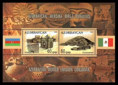 Azerbaijan 2010 *Azerbaijan-Mexico joint issue(Architecture,Flags) * Block * MNH - Image 1 of 2