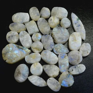 Lote de 31 piedras preciosas druzy de piedra lunar arco iris natural de 363 quilates 28x20-9x9 mm #R-13409 - Imagen 1 de 7
