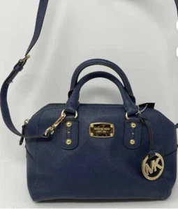 Michael Kors Saffiano Small Satchel Handbag Shoulder Bag Crossbody Leather - Picture 1 of 7