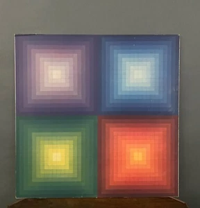 Tableau Victor Vasarely Arcturus II papier contrecollé sur bois 1970 A6509 - Foto 1 di 6