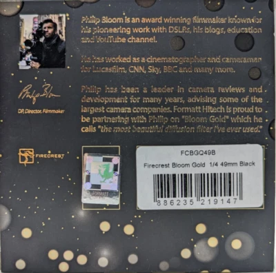 New Formatt Hitech Firecrest Bloom Gold Filter (49mm, 1/4 Density, Black Frame) - Image 1 of 4