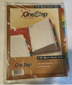 Cardinal Traditional OneStep Index System 31-Tab 1-31 Letter Assorted Colors(T16 - Picture 1 of 1
