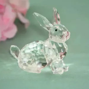 Crystal Glass Faceted Easter Bunny Rabbit Figurine Ornament Collectible Gift - Picture 1 of 4