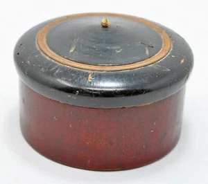 Antique Wooden Kum Kum Powder Tika Box Original Old Hand Crafted Lacquer Painted - Picture 1 of 6
