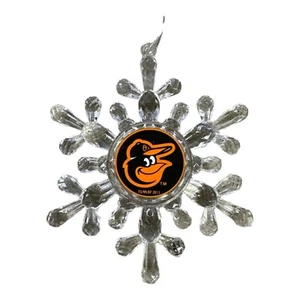 Baltimore Orioles 4.5" Acrylic Snowflake Ornament - Picture 1 of 1