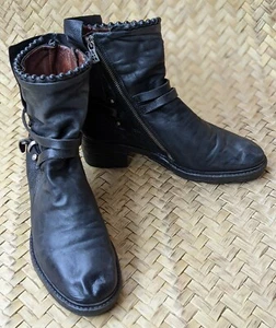 Botas de cuero con cuentas y cremallera A.S.98 para mujer negras talla 39 EU | 9 US | 6 UK - Imagen 1 de 12
