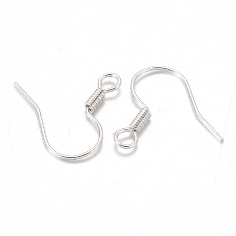 5000 pcs Nickel Free Platinum Iron Earring Hooks Ear Wire Findings 15~16x20~22mm - Image 1 of 3