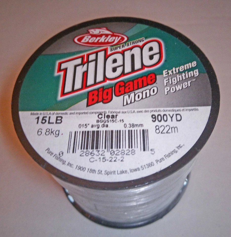 Berkley Trilene Big Game Fishing Line Clear 15lb Test 900yds