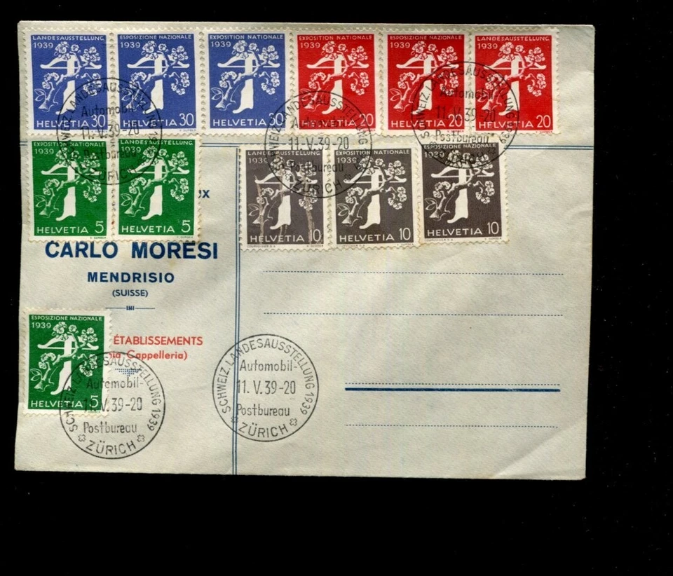 Suiza 1939 Landesaustellen Zurich conjunto error de impresión EFO Cat 100++ Foto 1 de 1