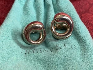 Tiffany & Co. Elsa Peretti Manschettenknöpfe Sterlingsilber ewiger Kreis mit Origina - Bild 1 von 11