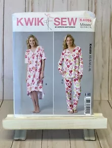 Kwik Sew 4089 Misses XS-XL pigiama pigiama pigiama camicia da notte motivo da cucito NUOVI - Foto 1 di 2