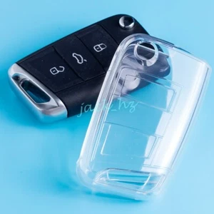 Transparent Clear Key Fob Cover Case For SEAT Ateca Leon VW Golf MK7 Tiguan Polo - Picture 1 of 9