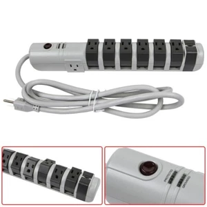 8 Outlet Surge Protector Power Strip 2160J 180° Rotating Grounded w/ 6FT Cord - Picture 1 of 6