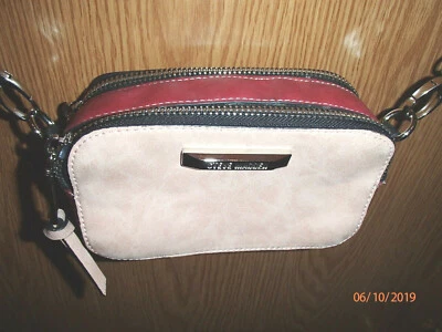 DIFÍCIL DE ENCONTRAR BOLSO BANDOLERA STEVE MADDEN PLOMADA/ROSA/NEGRO FUNKY GEOMÉTRICO ¡EXCELENTE! Foto 1 de 4
