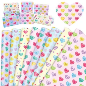 12 Sheet Valentine's Day Candy Heart Wrapping Paper Conversation Heart Gift W... - Picture 1 of 7