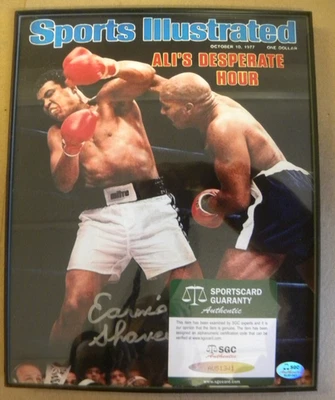Foto firmada por Earnie Shavers SGC autenticada en marco qq Foto 1 de 3