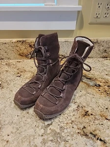 Timberland 69318 Reykir Ghillie Brown Suede Shearling Ankle Boots Womens 7.5W - Picture 1 of 9