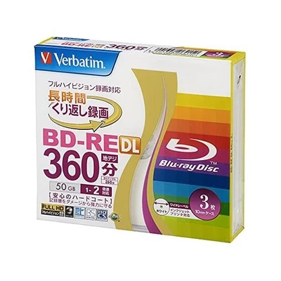 Verbatim Blu-ray Disc Dual Layer BD-RE DL 50GB 2x 3 pcs Inkjet Printable Jap - Image 1 of 4