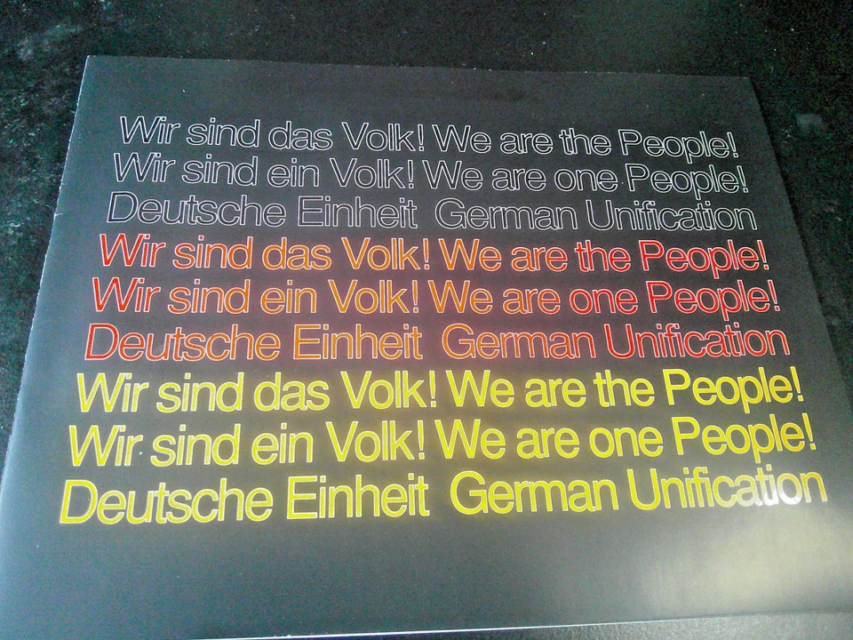 1990 GERMAN UNIFICATION 3 Part Large Folder W/6 Stamps & 2 FDC (XF - Image 1 of 4