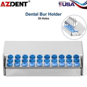 30 Fori Porta Scoppio Dentale Blocco Frese Disinfezione Box Supporto Autoclave AZDENT US - Foto 1 di 15