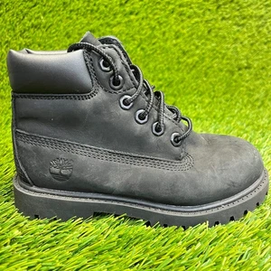 Timberland 6-Inch Premium Boys Size 11C Black Outdoor Leather Waterproof Boots - Picture 1 of 10
