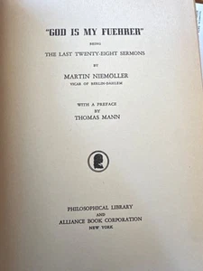 God Is My Fuehrer Pastor Martin Niemoeller Thomas Mann WWII Germany Hardcover - Picture 1 of 5