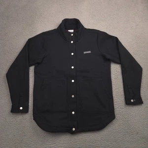 Columbia Hart Mountain Shirt Jacket Womens L Black Fleece Lined Shacket - Picture 1 of 10