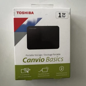 Toshiba Canvio Basics 1TB Portable 2.5’’ External Hard Drive, USB 3.2, Mac New - Picture 1 of 4