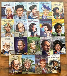 "WHO IS . . . ? WHO WAS . . ." - 19 BOOKS - EINSTEIN - HOUDINI - KELLER - TUT - Foto 1 di 1