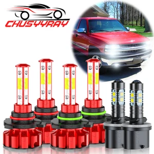 For GMC Yukon Denali 2001-2006 LED Headlight High Low Beam & Fog Light Bulbs Kit - Picture 1 of 12