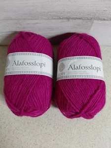 Lotto 2 matassine Lopi Alafosslopi 100% lana magenta scuro colore 1240 - Foto 1 di 5