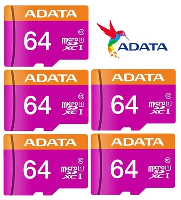 Lote de 5 tarjetas SD Adata Premier MicroSDXC 64GB UHS-I Clase 10 Foto 1 de 3